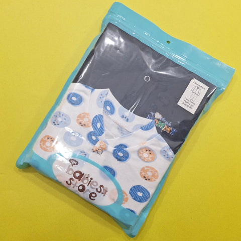TBS - Pack of 2 - Night Suits - Navy Blue & Donuts