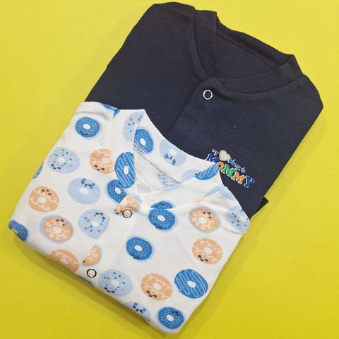 TBS - Pack of 2 - Night Suits - Navy Blue & Donuts