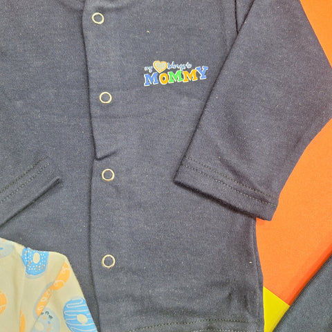 TBS - Pack of 2 - Night Suits - Navy Blue & Donuts