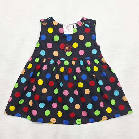 Pink & Pink - Frock - Black - Circles