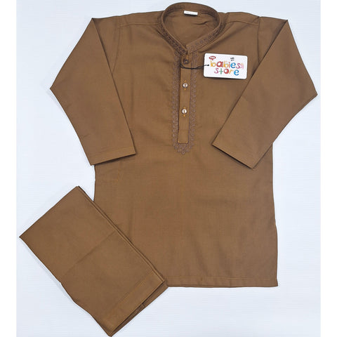 TBS - Kurta Shalwar - Wash N Wear - Brown