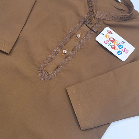 TBS - Kurta Shalwar - Wash N Wear - Brown