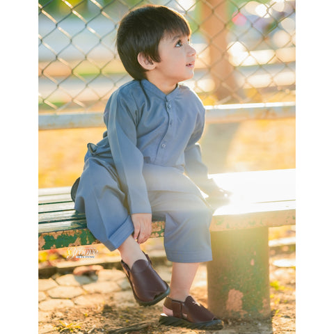 TBS - Kurta Shalwar - Wash N Wear - Bluish Grey