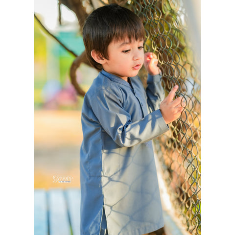 TBS - Kurta Shalwar - Wash N Wear - Bluish Grey