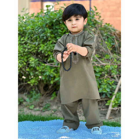 TBS - Kurta Shalwar - Wash N Wear - Mehndi