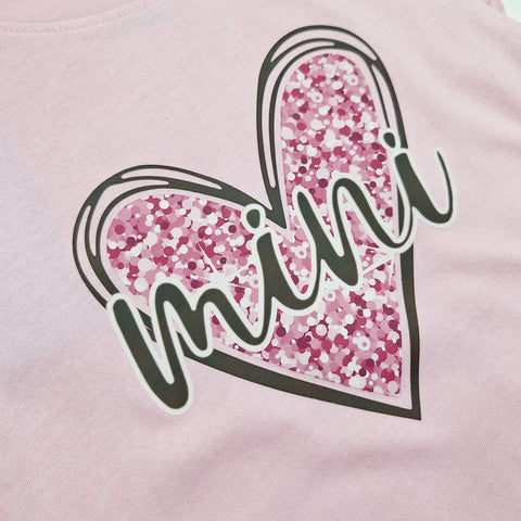 2 Pieces - Suit Set - Mini Heart - Pink