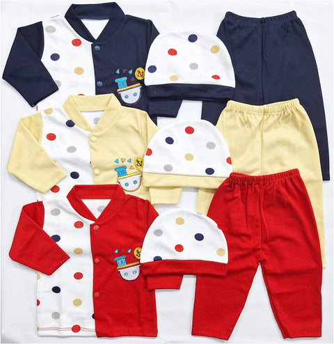Kiddy's - Pack of 3 - Newborn Night Suits - Polka