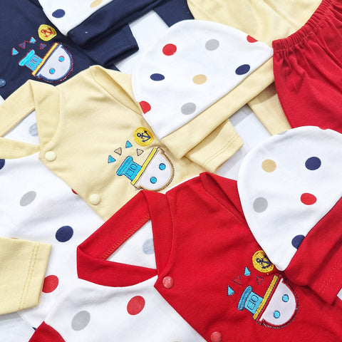 Kiddy's - Pack of 3 - Newborn Night Suits - Polka