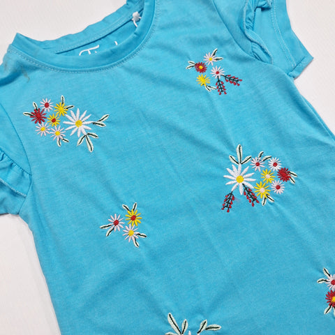 Floral - Cropped T-Shirt - Floral - Blue