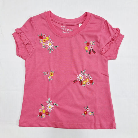 Floral - Cropped T-Shirt - Floral - Pink