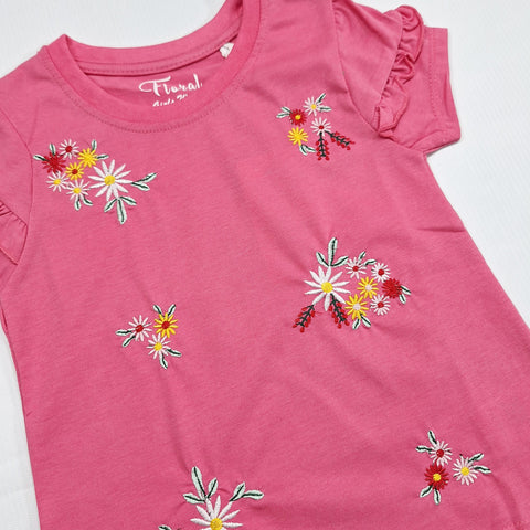 Floral - Cropped T-Shirt - Floral - Pink