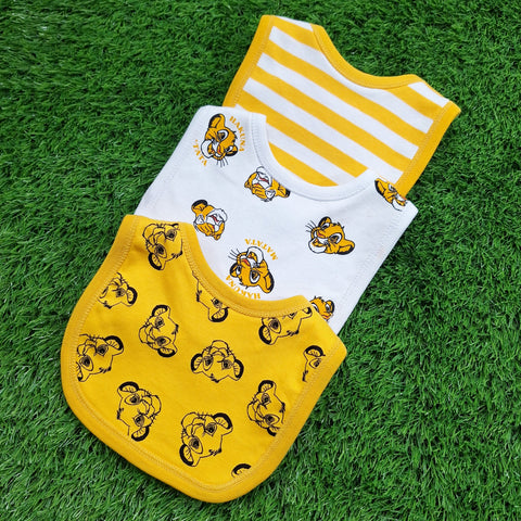 BRL - Pack of 3 - Baby Bibs - Lion Theme