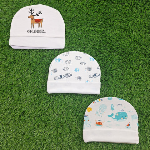 BRL - Pack of 3 Caps - White - Deer