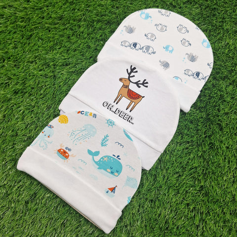 BRL - Pack of 3 Caps - White - Deer