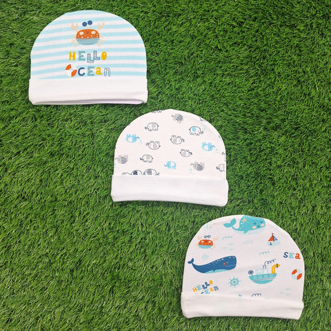 BRL - Pack of 3 Caps - Blue - Hello Ocean