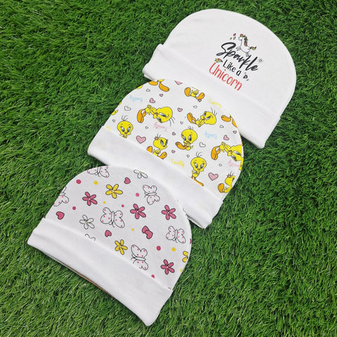 BRL - Pack of 3 Caps - White - Sparkle