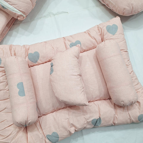 8 Pieces Bedding Set - Vol 05-25 - Pink - Big Hearts
