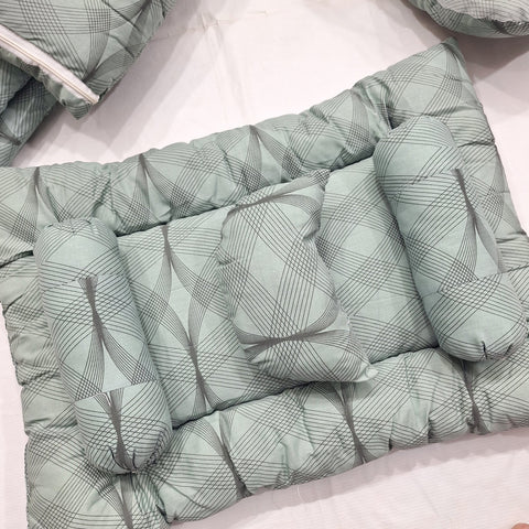 8 Pieces Bedding Set - Vol 05-25 - Green - Lines