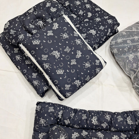 8 Pieces Bedding Set - Vol 05-25 - Black - Butterflies