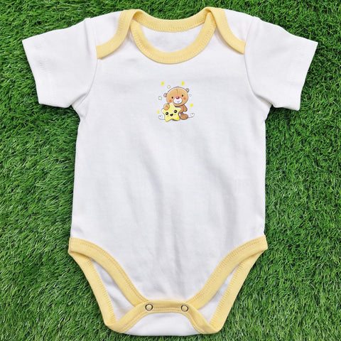 TBS - Pack of 2 - Short Sleeve Bodysuits - Grey - Stars & Bear