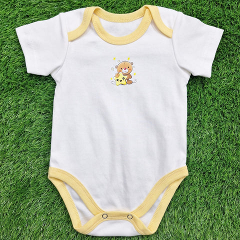 TBS - Pack of 3 - Short Sleeve Bodysuits - Grey - Stripes & Stars