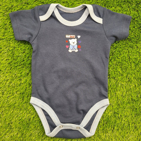 TBS - Pack of 3 - Short Sleeve Bodysuits - Blue - Bear & Donuts