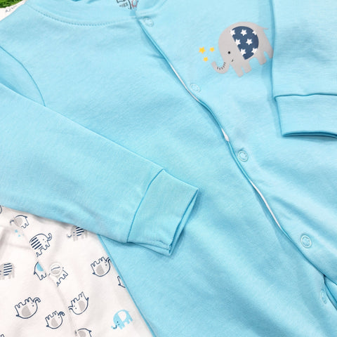 BRL - Pack of 3 - Sleep Suits - Blue - Lining