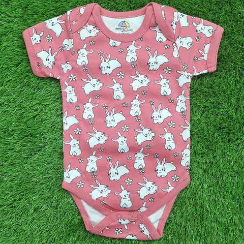 BRL - Pack of 3 - Short Sleeve Bodysuits - Dark Pink - Rabbit