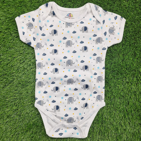 BRL - Pack of 3 - Short Sleeve Bodysuits - Navy Blue - Elephant