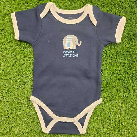 BRL - Pack of 3 - Short Sleeve Bodysuits - Navy Blue - Elephant