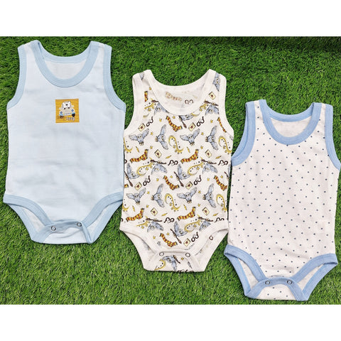 TBS - Pack of 3 Onesies - Boys - Blue & Owls
