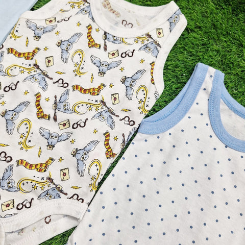 TBS - Pack of 3 Onesies - Boys - Blue & Owls