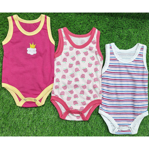 TBS - Pack of 3 Onesies - Girls - Pink & Grapes
