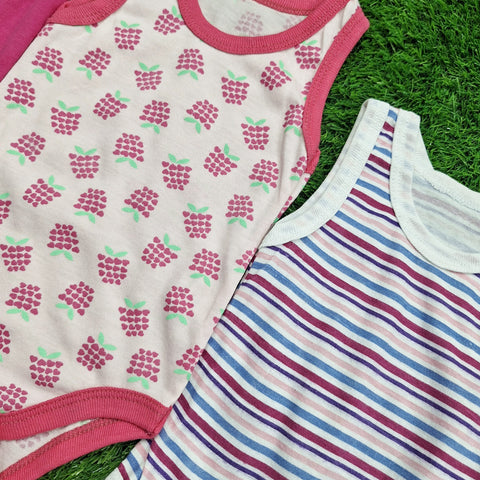 TBS - Pack of 3 Onesies - Girls - Pink & Grapes