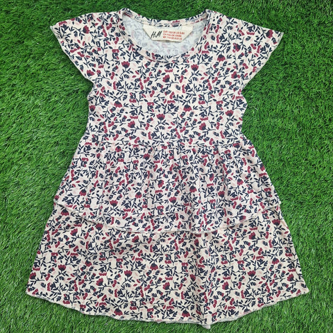 HM - Cotton Jersey - Frock - Vol 05-25 - Peach - Flowers