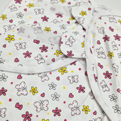 BRL - Swaddle Wrap - White - Butterflies