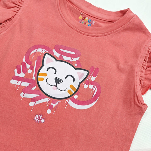 TBS_BRL - T-Shirt & Shorts - Pink - Funny Cat