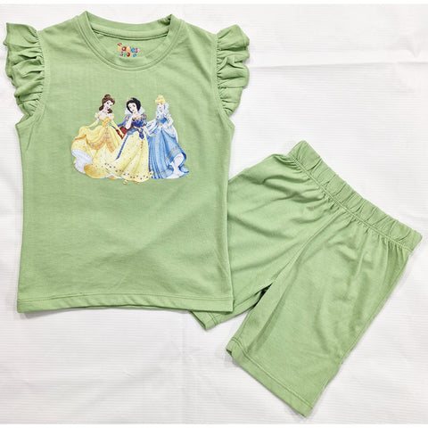 TBS_BRL - T-Shirt & Shorts - Green - Disney Princess