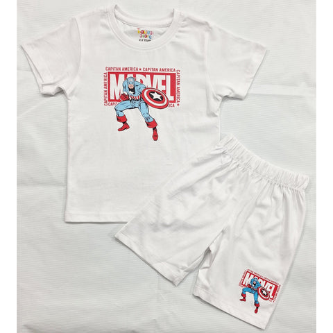 TBS_BRL - T-Shirt & Shorts - White - Marvel