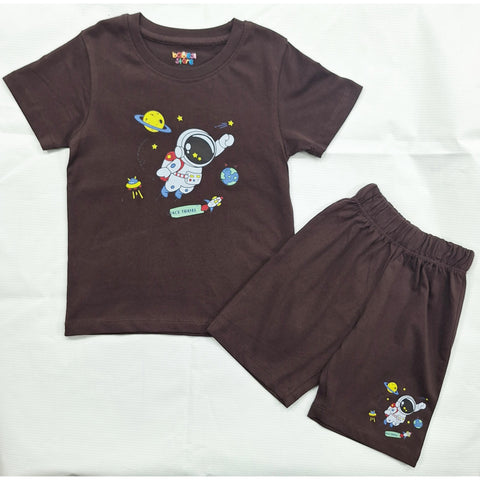 TBS_BRL - T-Shirt & Shorts - Brown - Astronaut