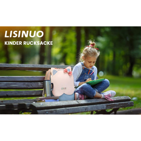 LISINUO - Signature School Bag - Pink & Blue