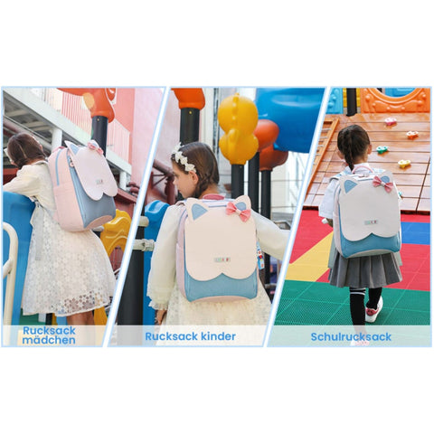 LISINUO - Signature School Bag - Pink & Blue