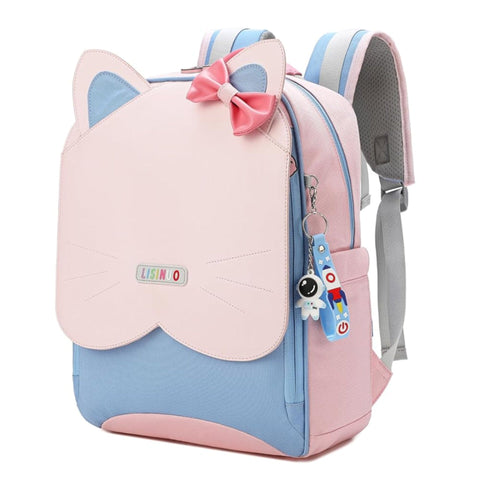 LISINUO - Signature School Bag - Pink & Blue