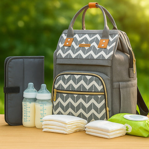 Babeyer - Waterproof Diaper Backpack - Zig Zag