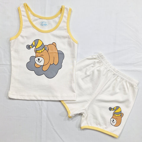 Sando & Shorts - White - Cartoon