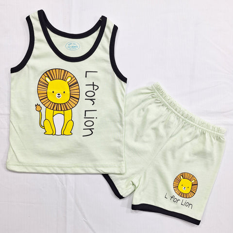 Sando & Shorts - Green - Lion