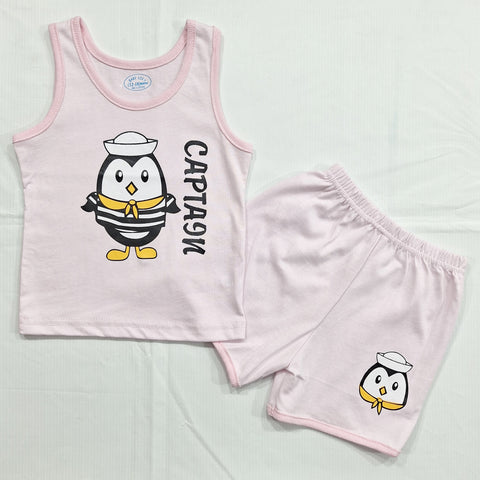 Sando & Shorts - Pink - Penguin