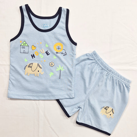 Sando & Shorts - Light Blue - Elephant