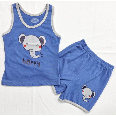 Sando & Shorts - Dark Blue - Elephant