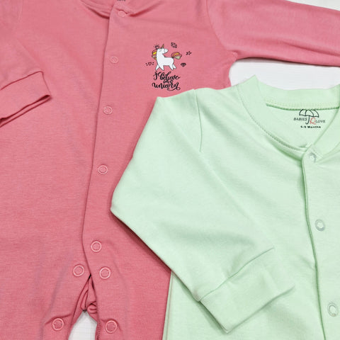 BRL - Pack of 3 - Sleep Suits - Unicorn